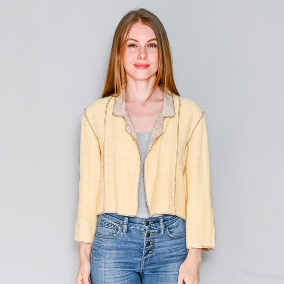 CHANEL Tweed Lightweight Yellow Jacket 09P size 34 - Picture 7 of 7